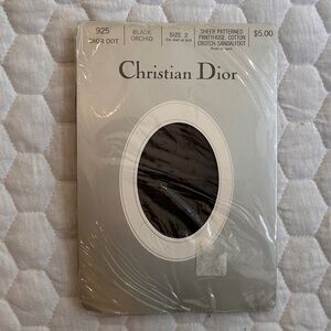 Vintage Christian Dior tights - black Dior dot size 2